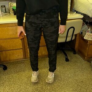 Camo joggers flare at the bottom